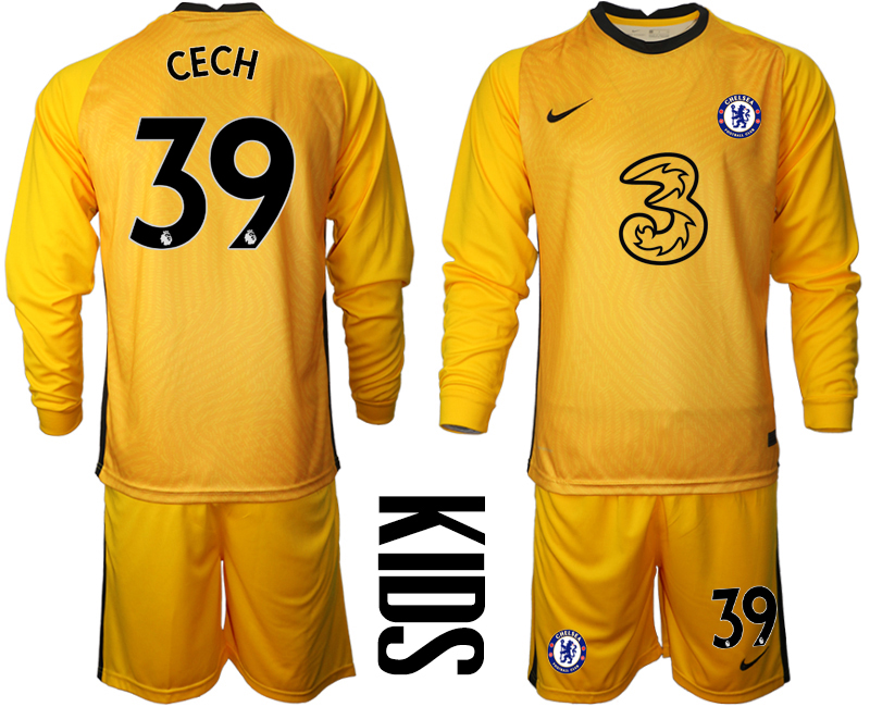2021 Chelsea yellow goalkeeper Youth long sleeve #39 soccer jerseys->youth soccer jersey->Youth Jersey
